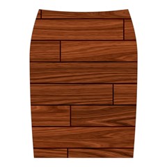 Seamless Wooden Planks Brown Wooden Background Midi Wrap Pencil Skirt from ArtsNow.com Back