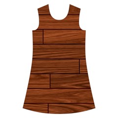 Seamless Wooden Planks Brown Wooden Background Kids  Short Sleeve Velvet Dress from ArtsNow.com Front