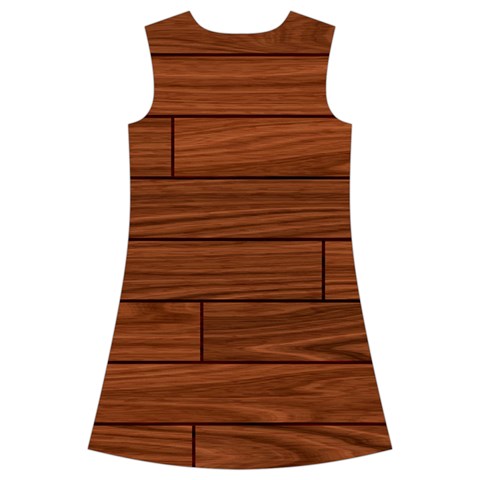 Seamless Wooden Planks Brown Wooden Background Kids  Short Sleeve Velvet Dress from ArtsNow.com Back