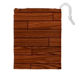 Seamless Wooden Planks Brown Wooden Background Drawstring Pouch (4XL) from ArtsNow.com Front