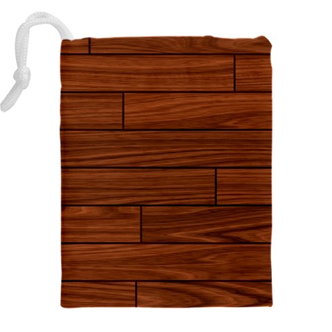 Seamless Wooden Planks Brown Wooden Background Drawstring Pouch (4XL) from ArtsNow.com Back