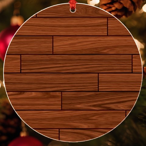 Seamless Wooden Planks Brown Wooden Background UV Print Acrylic Ornament Round from ArtsNow.com Front