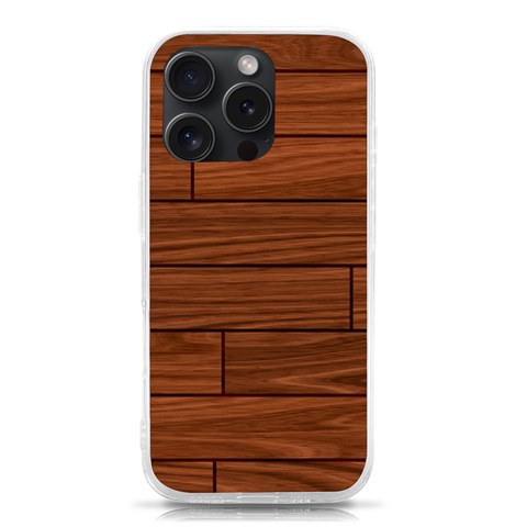 Seamless Wooden Planks Brown Wooden Background iPhone 15 Pro TPU UV Print Case from ArtsNow.com Front