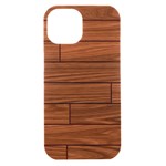 Seamless Wooden Planks Brown Wooden Background iPhone 15 Black UV Print PC Hardshell Case