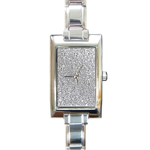 Silver Glitter Texture, Light Creative Background Rectangle Italian Charm Watch from ArtsNow.com Front