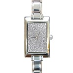 Silver Glitter Texture, Light Creative Background Rectangle Italian Charm Watch