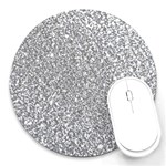 Silver Glitter Texture, Light Creative Background Round Mousepad