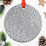 Silver Glitter Texture, Light Creative Background Ornament (Round)