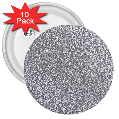 Silver Glitter Texture, Light Creative Background 3  Buttons (10 pack)  from ArtsNow.com Front