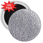 Silver Glitter Texture, Light Creative Background 3  Magnets (100 pack)