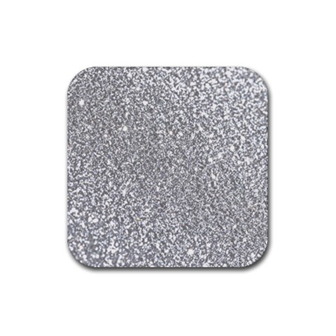 Silver Glitter Texture, Light Creative Background Rubber Coaster (Square) from ArtsNow.com Front