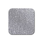 Silver Glitter Texture, Light Creative Background Rubber Coaster (Square)