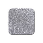 Silver Glitter Texture, Light Creative Background Rubber Square Coaster (4 pack)