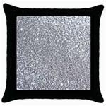 Silver Glitter Texture, Light Creative Background Throw Pillow Case (Black)