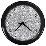 Silver Glitter Texture, Light Creative Background Wall Clock (Black)