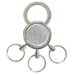 Silver Glitter Texture, Light Creative Background 3-Ring Key Chain