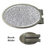 Silver Glitter Texture, Light Creative Background Money Clips (Oval) 