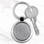 Silver Glitter Texture, Light Creative Background Key Chain (Round)