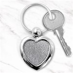 Silver Glitter Texture, Light Creative Background Key Chain (Heart)