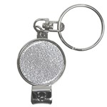 Silver Glitter Texture, Light Creative Background Nail Clippers Key Chain