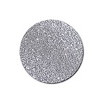 Silver Glitter Texture, Light Creative Background Rubber Coaster (Round)