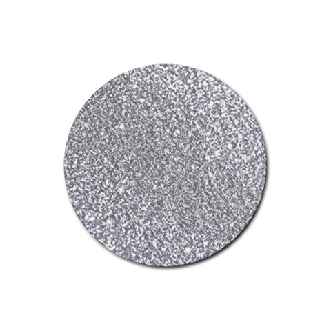 Silver Glitter Texture, Light Creative Background Rubber Round Coaster (4 pack) from ArtsNow.com Front