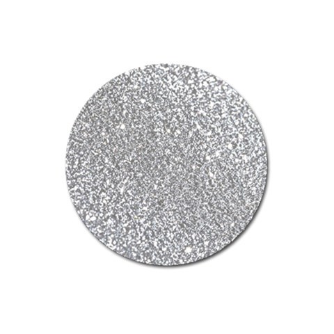 Silver Glitter Texture, Light Creative Background Magnet 3  (Round) from ArtsNow.com Front