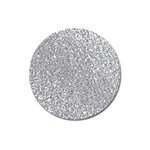 Silver Glitter Texture, Light Creative Background Magnet 3  (Round)