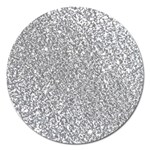 Silver Glitter Texture, Light Creative Background Magnet 5  (Round)