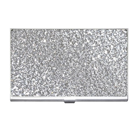 Silver Glitter Texture, Light Creative Background Business Card Holder from ArtsNow.com Front