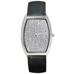 Silver Glitter Texture, Light Creative Background Barrel Style Metal Watch