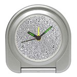 Silver Glitter Texture, Light Creative Background Travel Alarm Clock