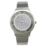 Silver Glitter Texture, Light Creative Background Stainless Steel Watch