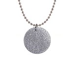 Silver Glitter Texture, Light Creative Background 1  Button Necklace