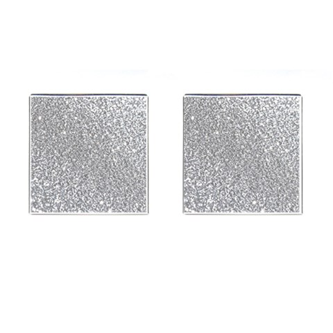 Silver Glitter Texture, Light Creative Background Cufflinks (Square) from ArtsNow.com Front(Pair)