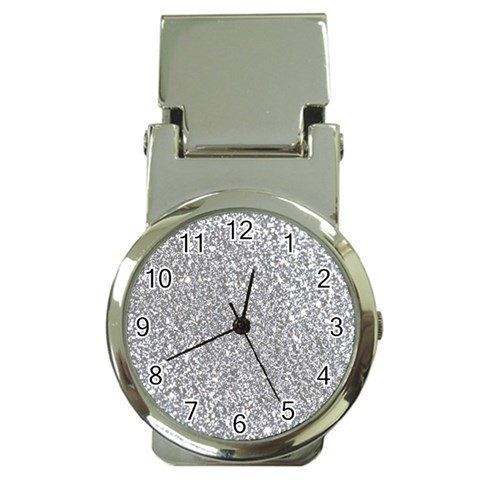 Silver Glitter Texture, Light Creative Background Money Clip Watches from ArtsNow.com Front