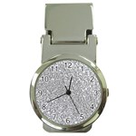 Silver Glitter Texture, Light Creative Background Money Clip Watches