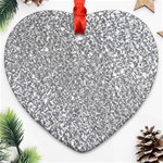 Silver Glitter Texture, Light Creative Background Heart Ornament (Two Sides)