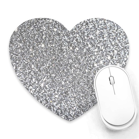 Silver Glitter Texture, Light Creative Background Heart Mousepad from ArtsNow.com Front