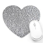 Silver Glitter Texture, Light Creative Background Heart Mousepad