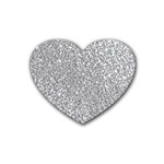 Silver Glitter Texture, Light Creative Background Rubber Coaster (Heart)