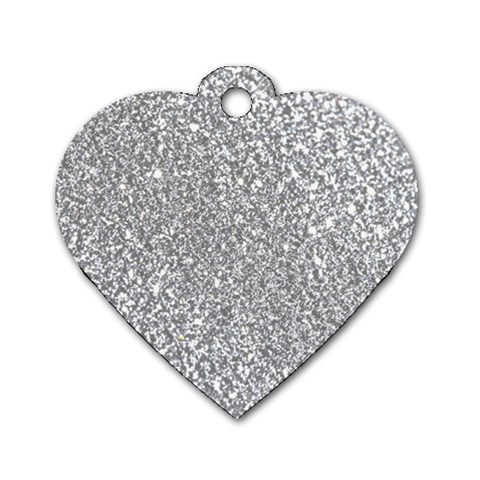 Silver Glitter Texture, Light Creative Background Dog Tag Heart (One Side) from ArtsNow.com Front