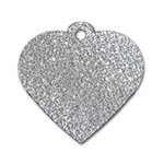 Silver Glitter Texture, Light Creative Background Dog Tag Heart (One Side)