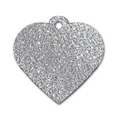 Silver Glitter Texture, Light Creative Background Dog Tag Heart (Two Sides) from ArtsNow.com Front