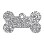 Silver Glitter Texture, Light Creative Background Dog Tag Bone (One Side)