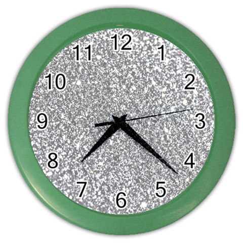 Silver Glitter Texture, Light Creative Background Color Wall Clock from ArtsNow.com Front