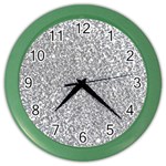 Silver Glitter Texture, Light Creative Background Color Wall Clock