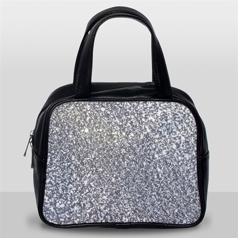 Silver Glitter Texture, Light Creative Background Classic Handbag (One Side) from ArtsNow.com Front