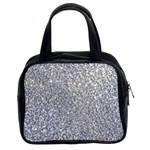 Silver Glitter Texture, Light Creative Background Classic Handbag (Two Sides)