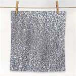 Silver Glitter Texture, Light Creative Background Face Towel